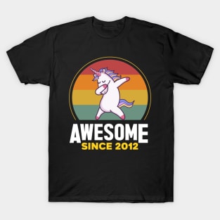 Unicorn Cute, Awesome Since 2012, Born In 2012 Birthday T-Shirt